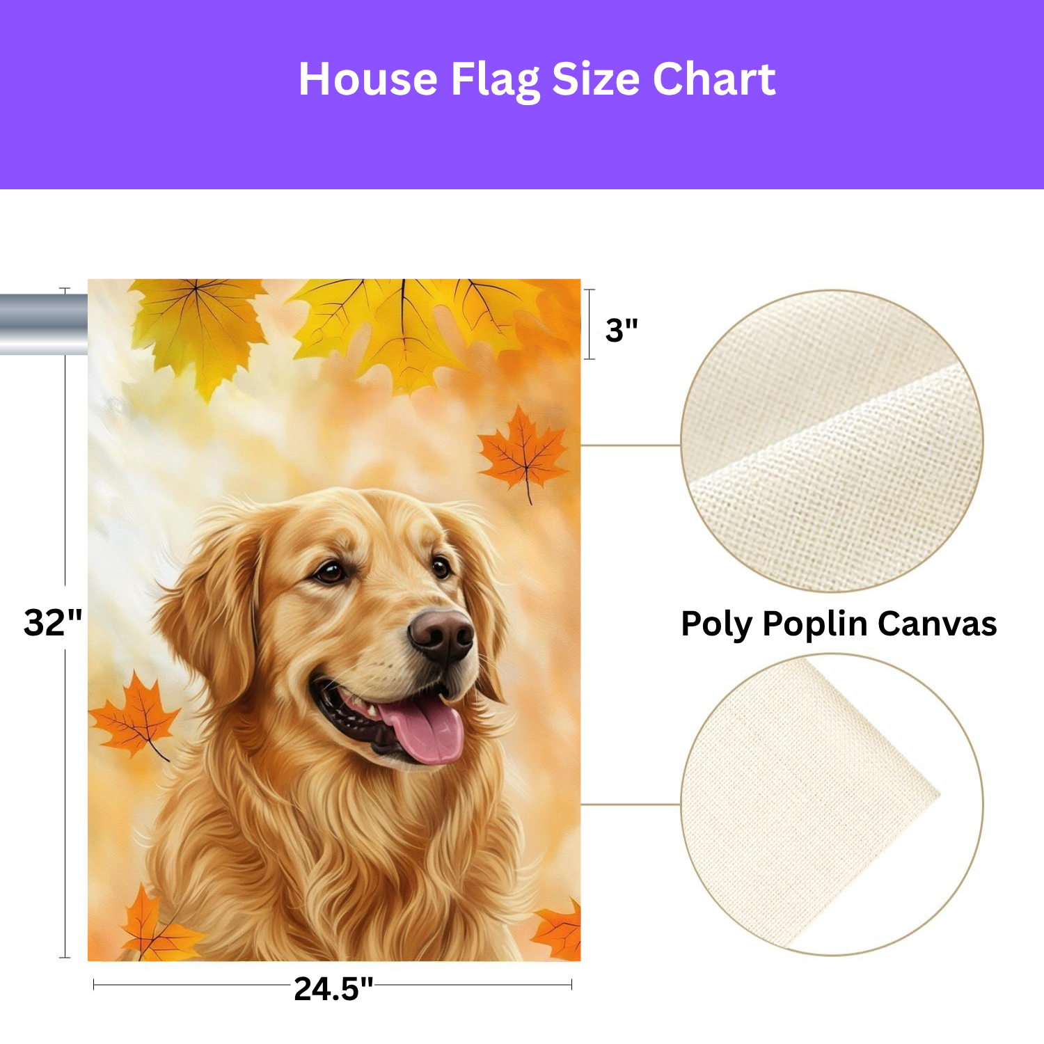 Fall Colors Golden Retriever Garden Flag - yard display - Dragonfire Gardens