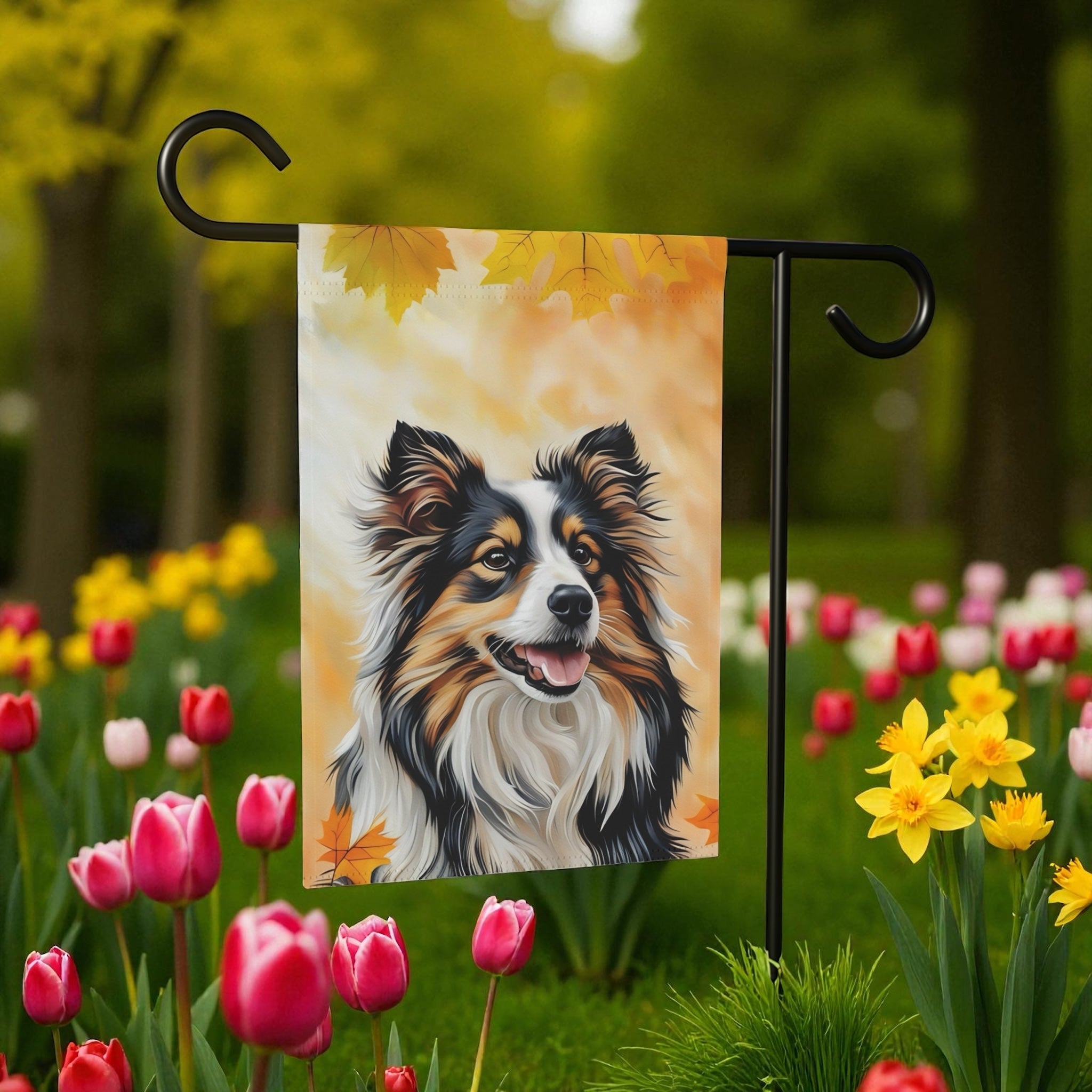 Fall Colors Sheltie Garden Flag