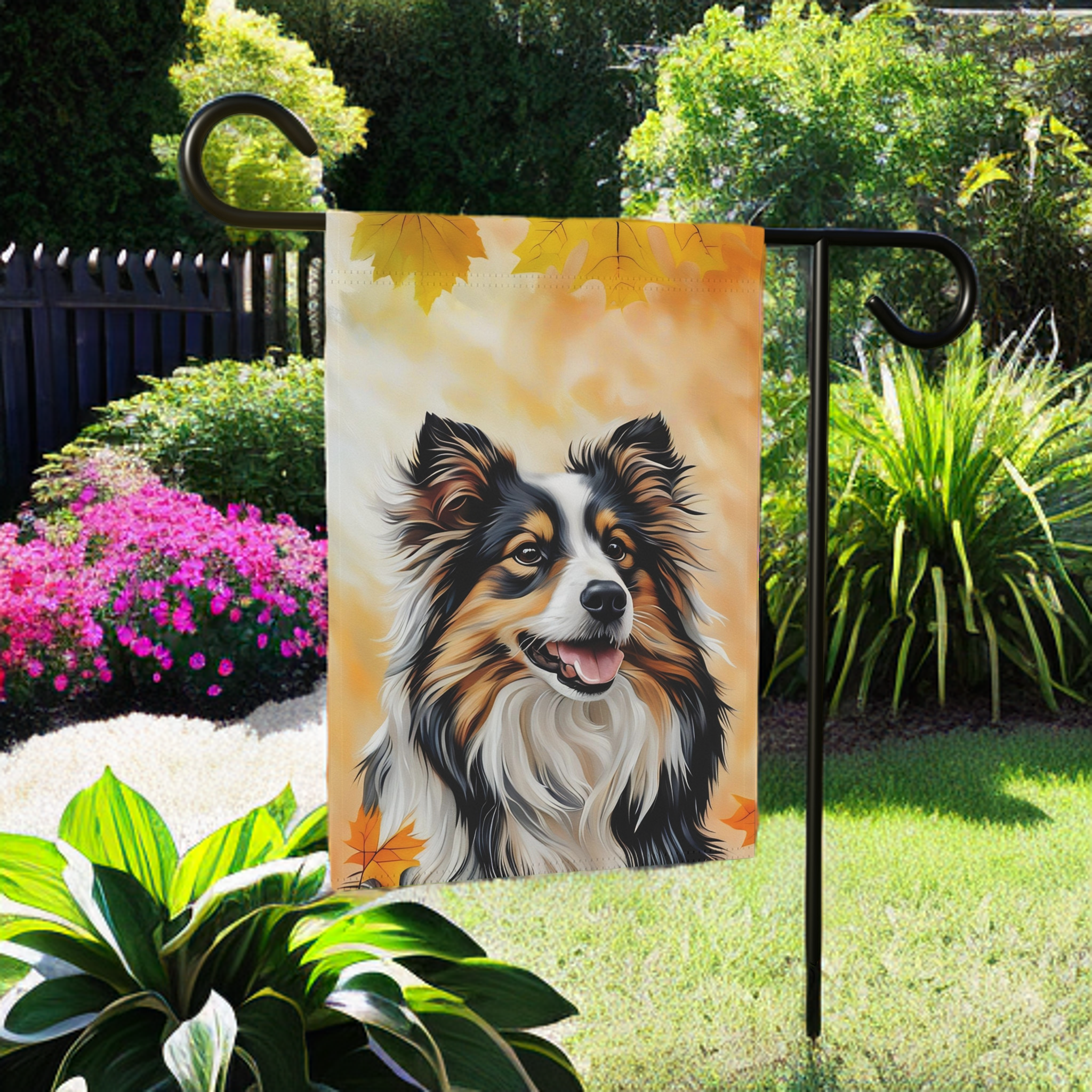 Fall Colors Sheltie Garden Flag