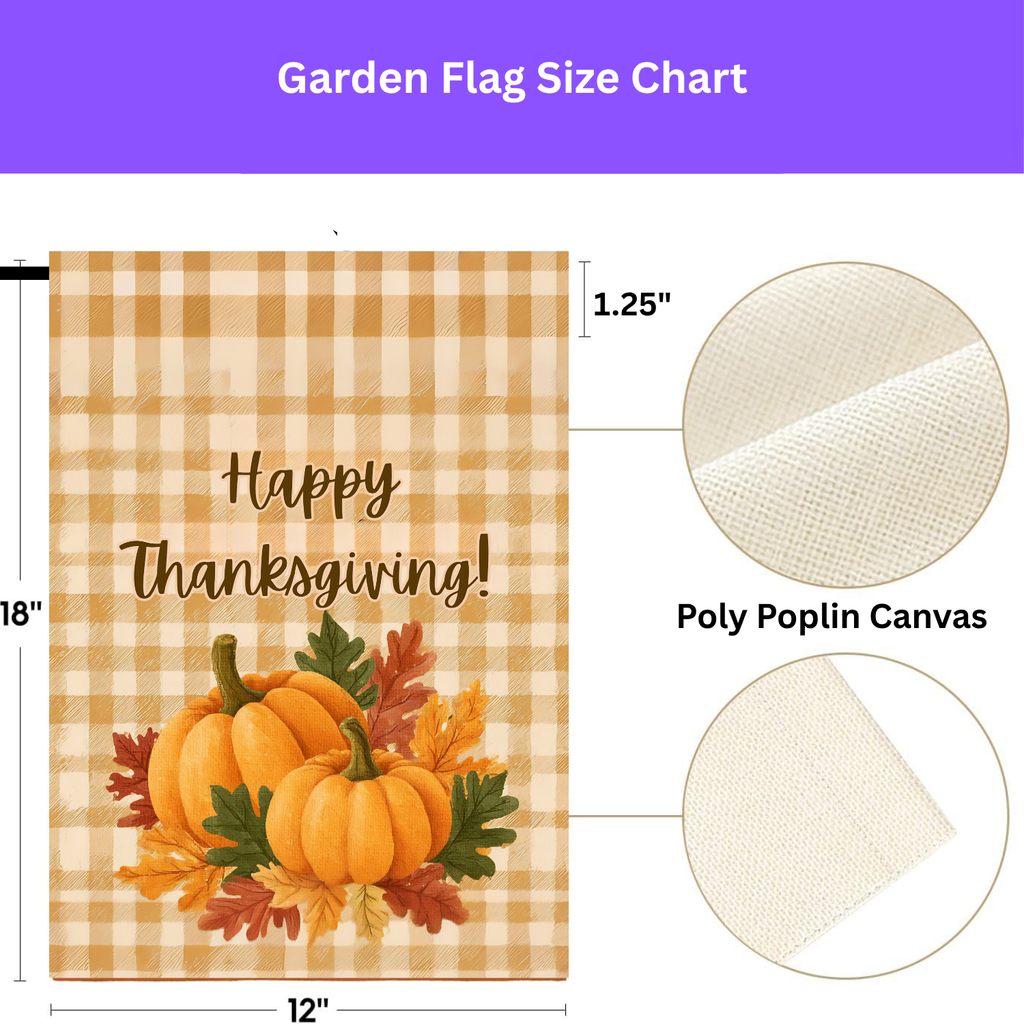 Two Pumpkin Thanksgiving Garden Flag - porch decor - Dragonfire Gardens