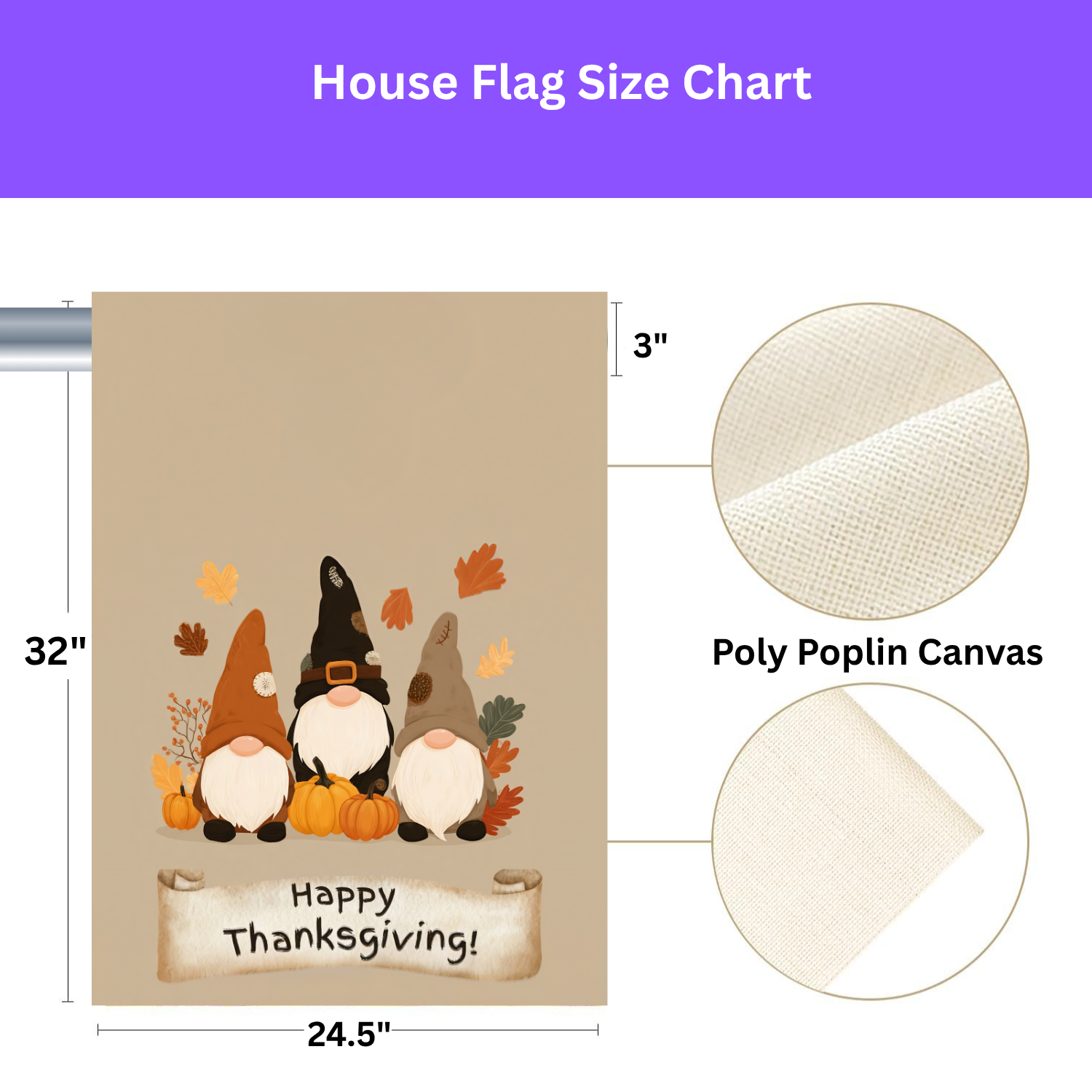 Happy Thanksgiving Gnomes Garden Flag - porch decor - Dragonfire Gardens