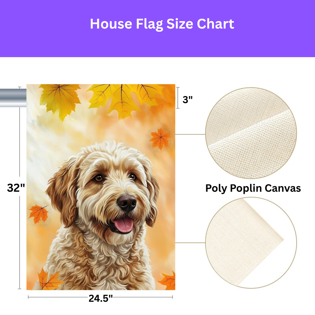 Fall Colors Golden Noodle Garden Flag - size comparison - Dragonfire Gardens