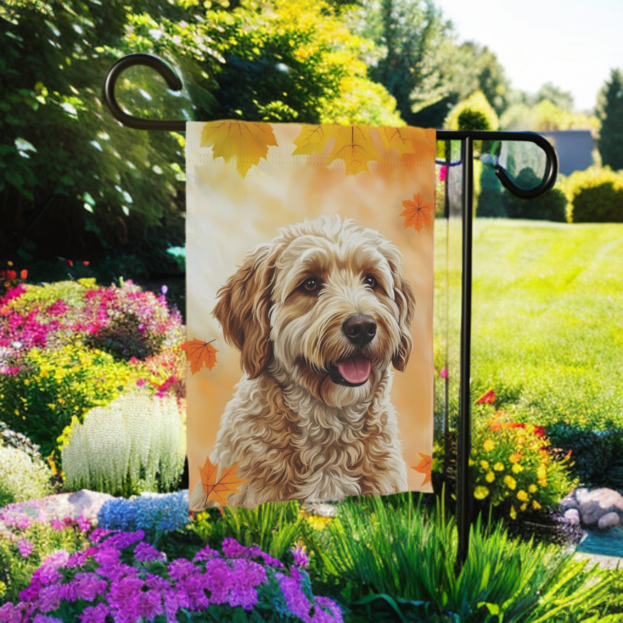 Fall Colors Golden Noodle Garden Flag - product detail - Dragonfire Gardens