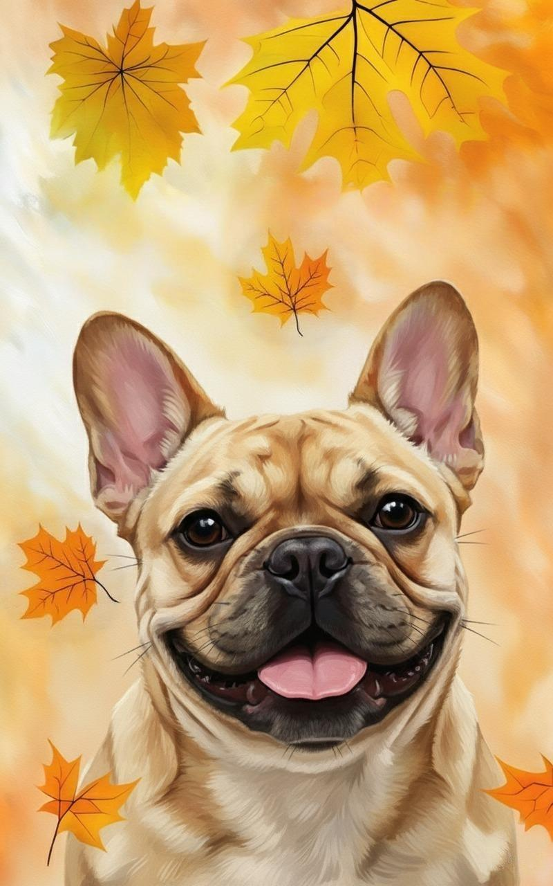 Fall Colors Frenchie Garden Flag - yard display - Dragonfire Gardens