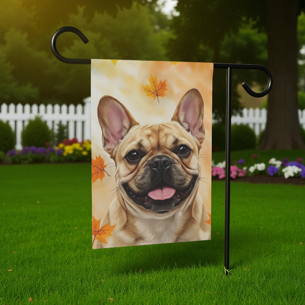 Fall Colors Frenchie Garden Flag - product detail - Dragonfire Gardens