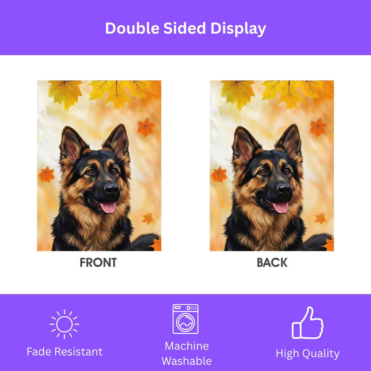 Fall Colors German Shepherd Garden Flag - yard display - Dragonfire Gardens