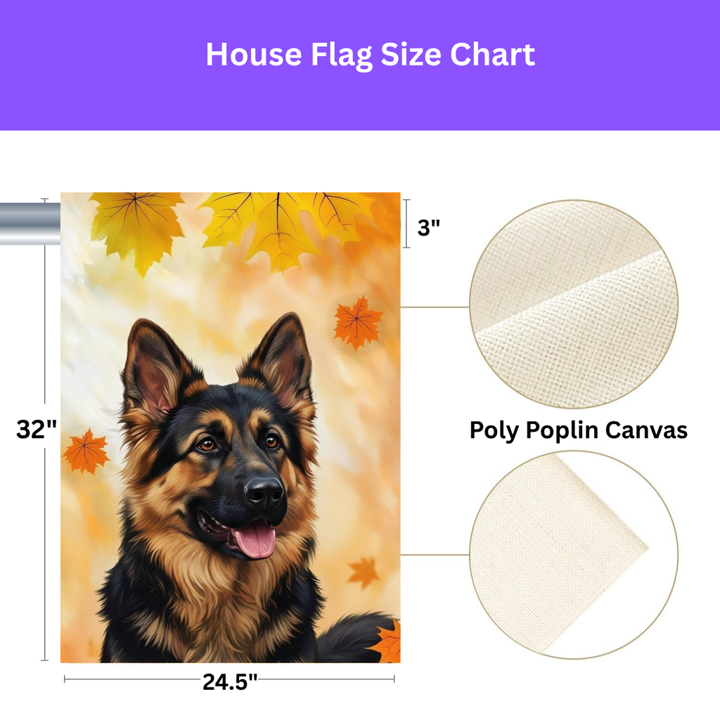 Fall Colors German Shepherd Garden Flag - porch decor - Dragonfire Gardens