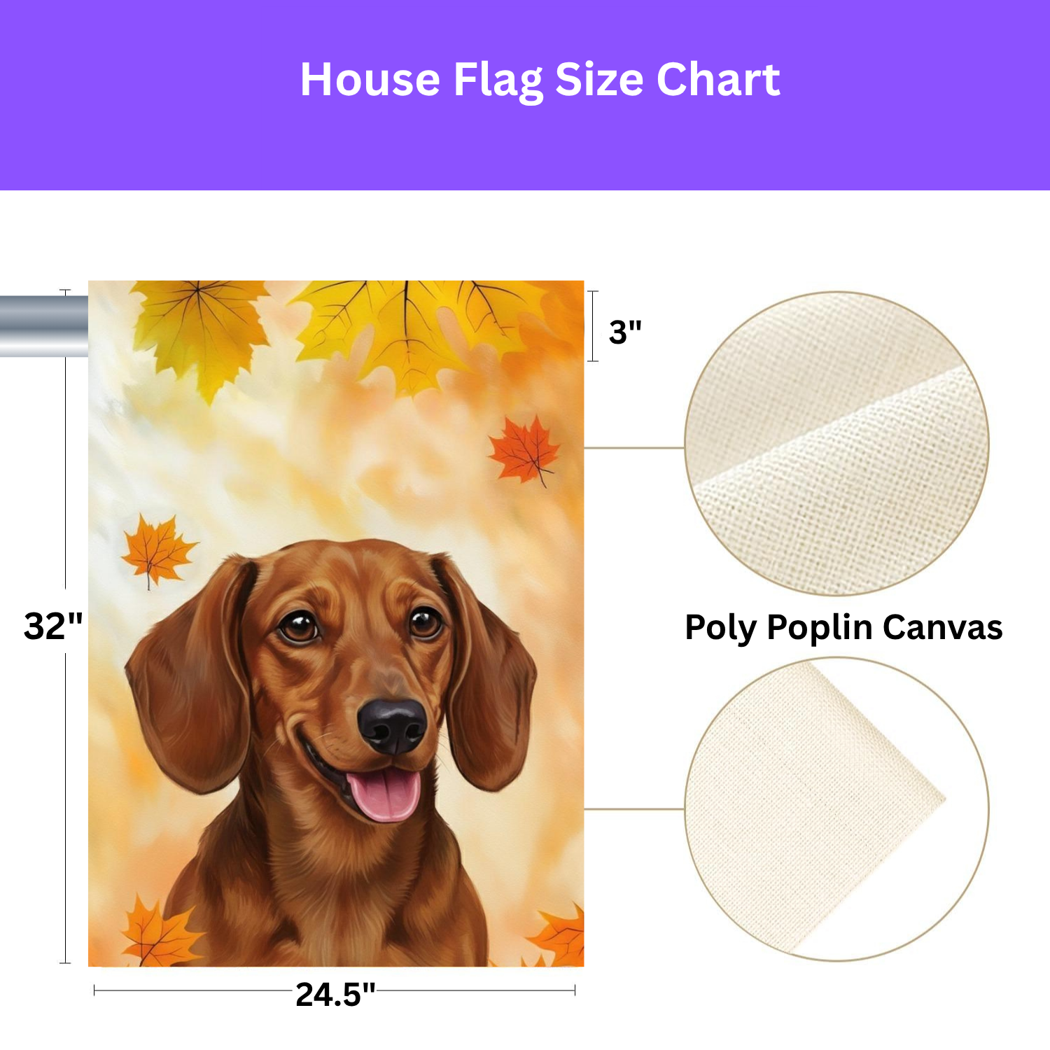 Fall Colors Dachshund Garden Flag - yard display - Dragonfire Gardens