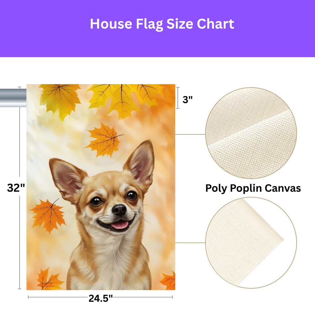 Fall Colors Chihuahua Garden Flag - yard display - Dragonfire Gardens