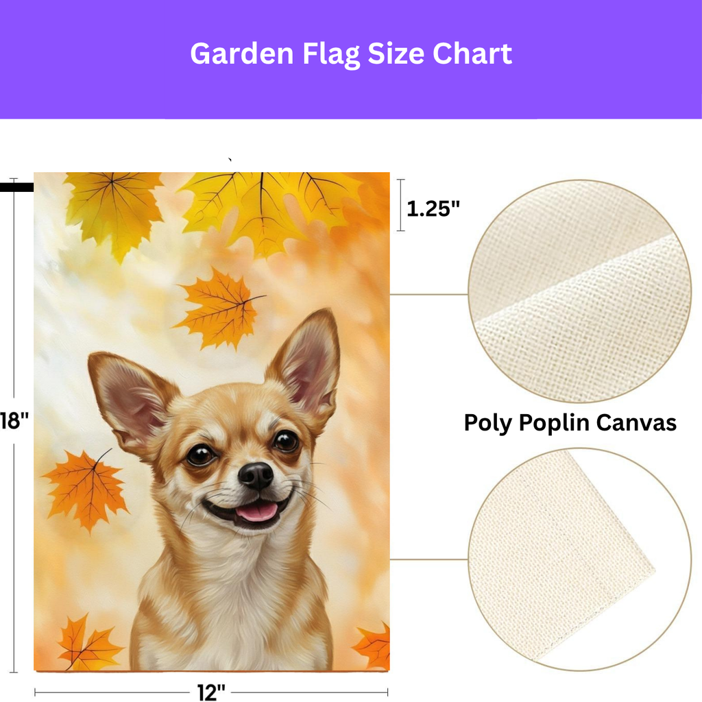 Fall Colors Chihuahua Garden Flag - porch decor - Dragonfire Gardens