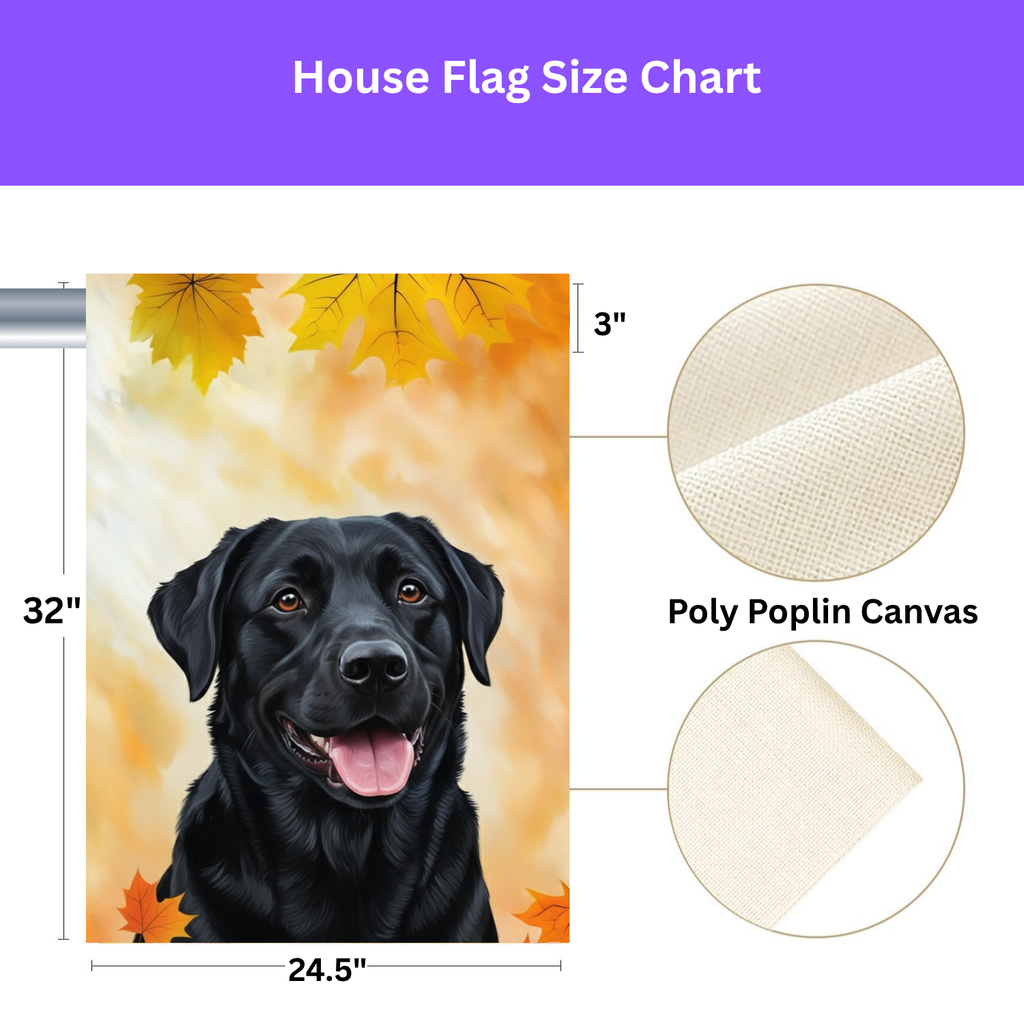 Fall Colors Black Labrador Retriever Garden Flag - yard display - Dragonfire Gardens