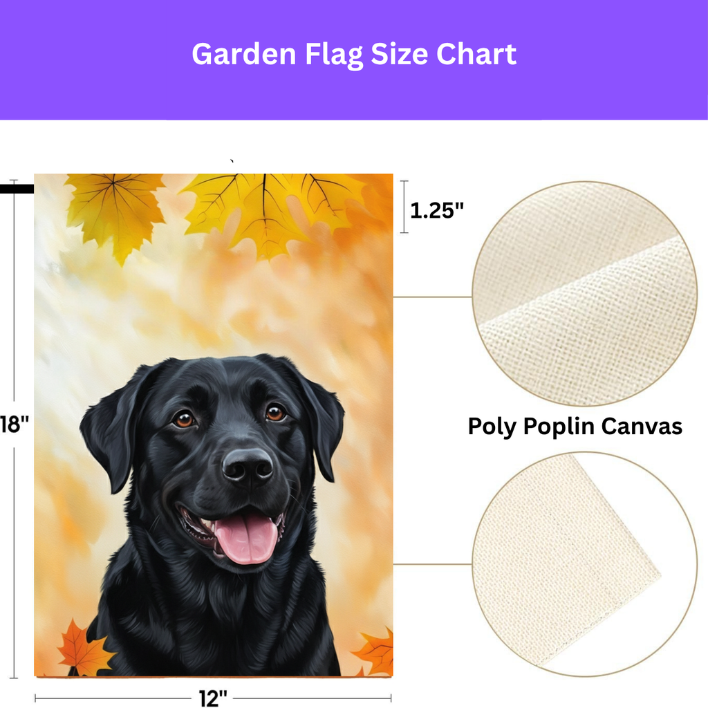 Fall Colors Black Labrador Retriever Garden Flag - porch decor - Dragonfire Gardens