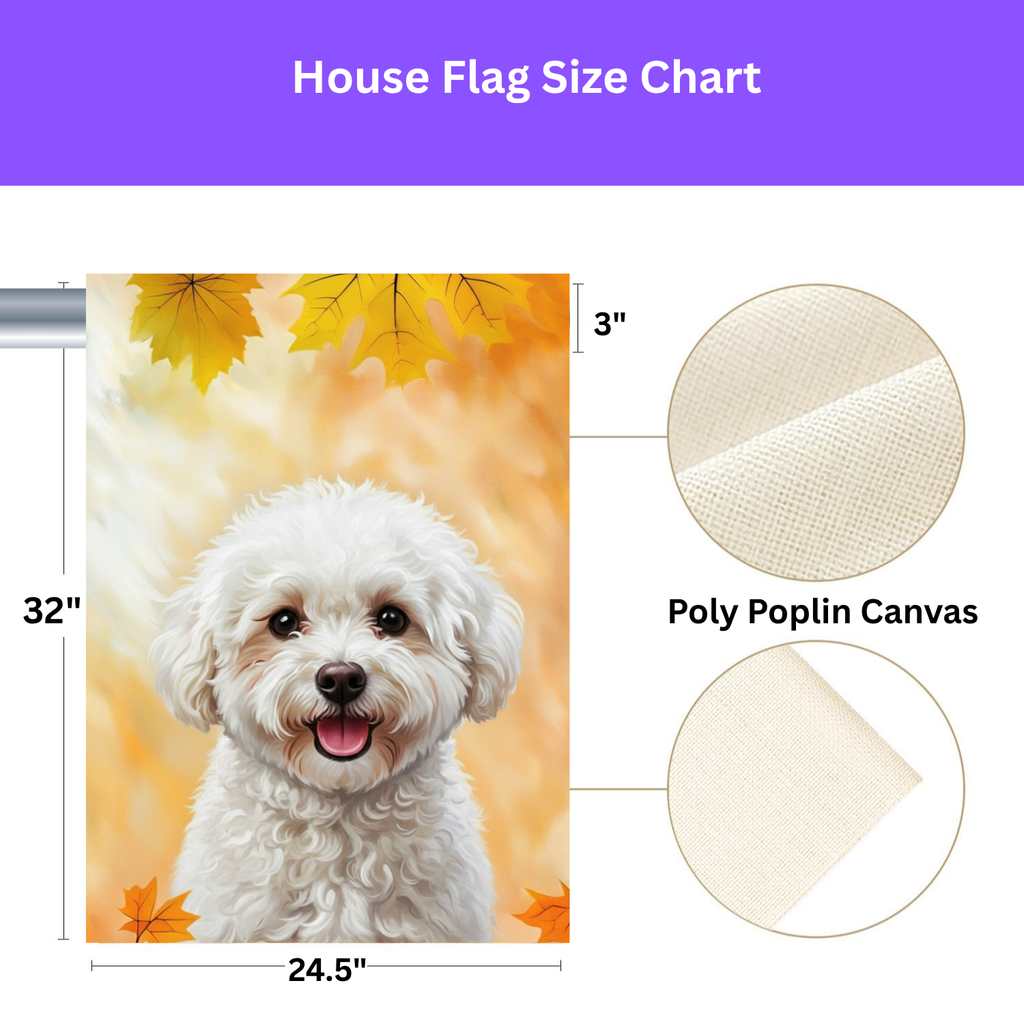 Fall Colors Bichon Frise Garden Flag - porch decor - Dragonfire Gardens