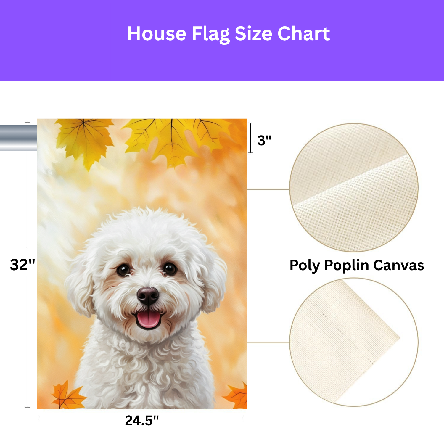 Fall Colors Bichon Frise Garden Flag - porch decor - Dragonfire Gardens