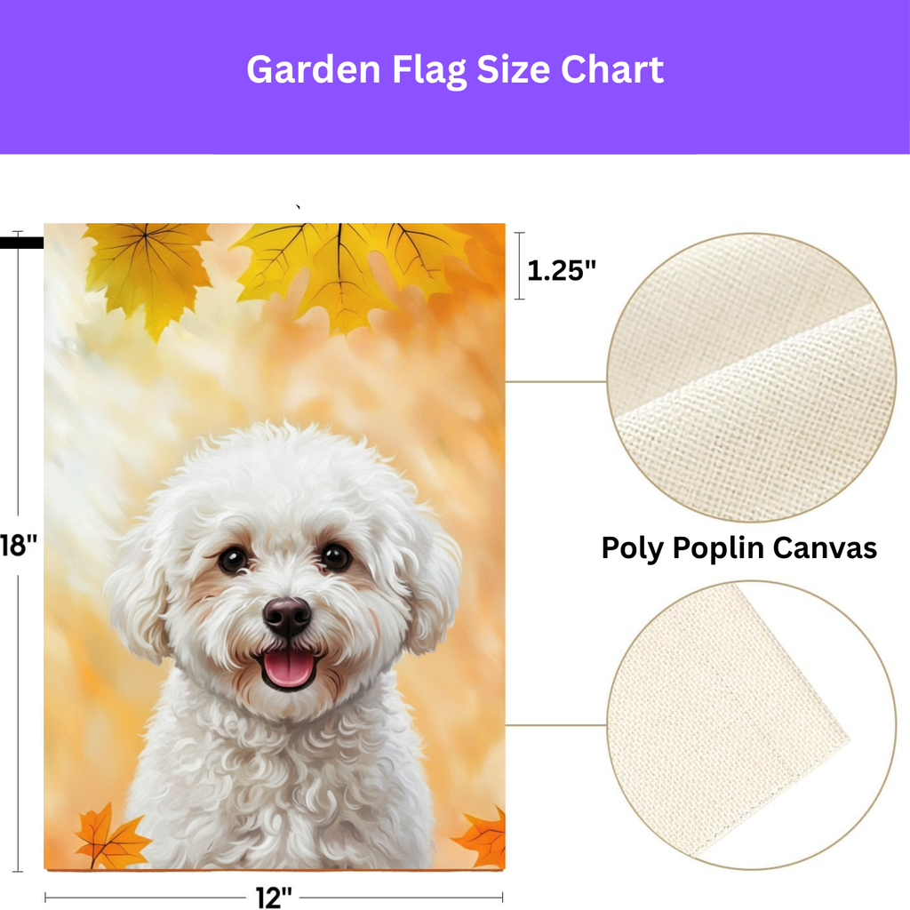 Fall Colors Bichon Frise Garden Flag - yard display - Dragonfire Gardens
