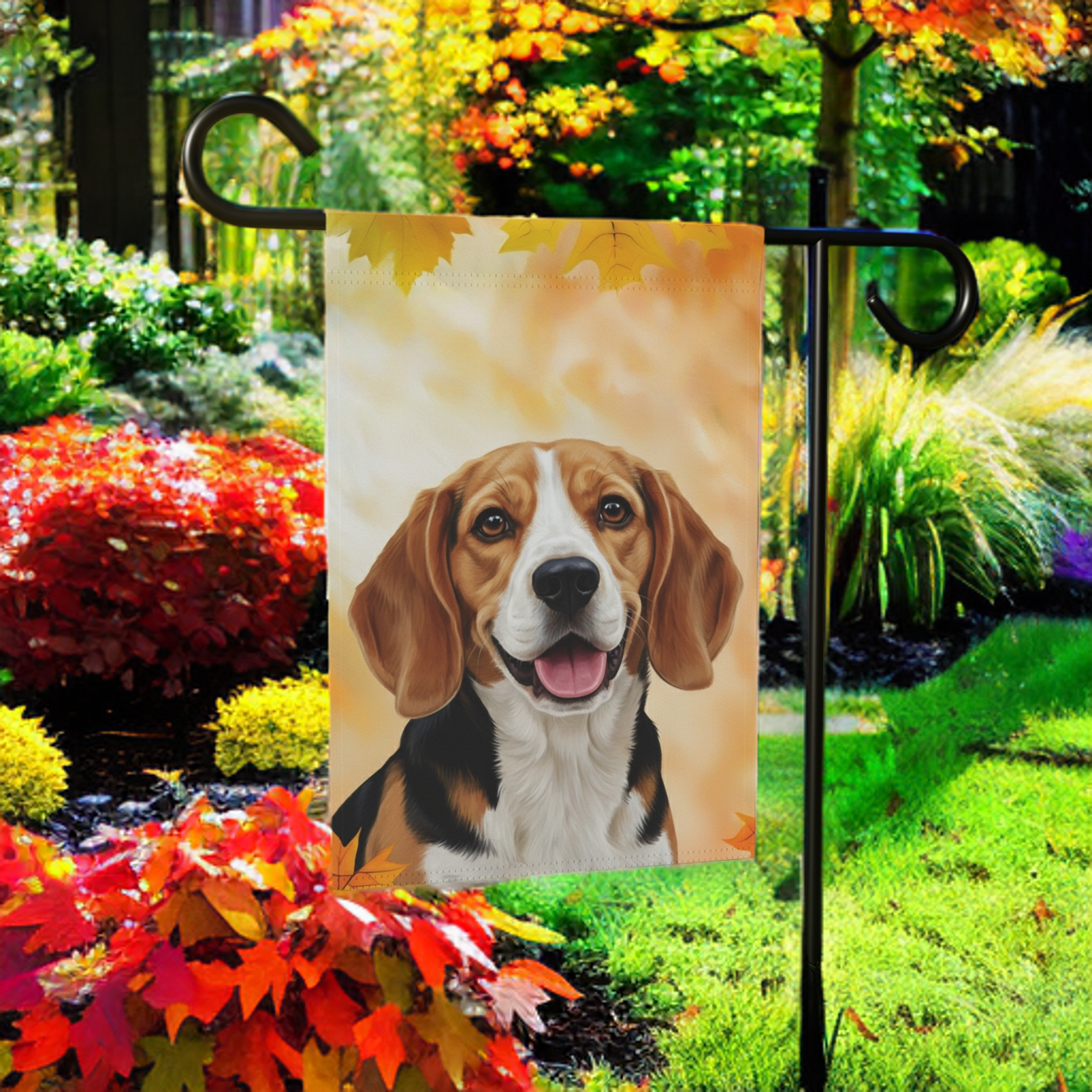 Fall Colors Beagle Garden Flag