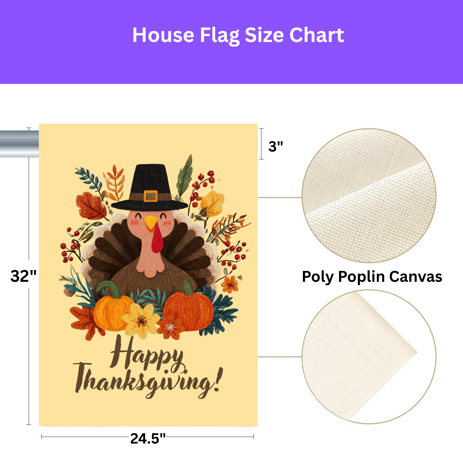 Happy Pilgrim Turkey Thanksgiving Garden Flag - yard display - Dragonfire Gardens