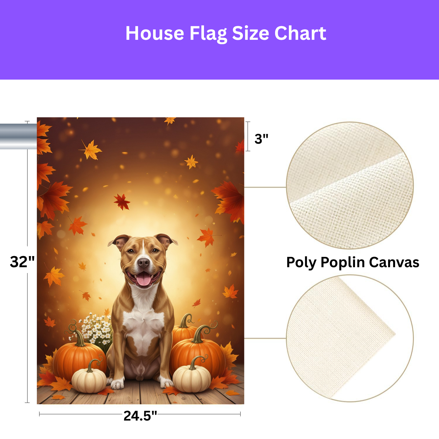 American Pitbull Terrier and Pumpkins Garden Flag - yard display - Dragonfire Gardens