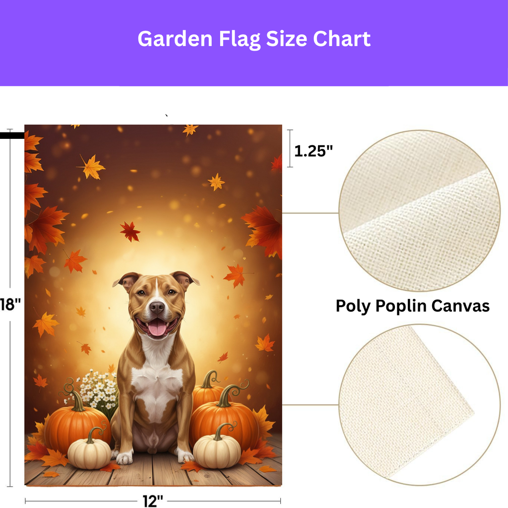 American Pitbull Terrier and Pumpkins Garden Flag - porch decor - Dragonfire Gardens