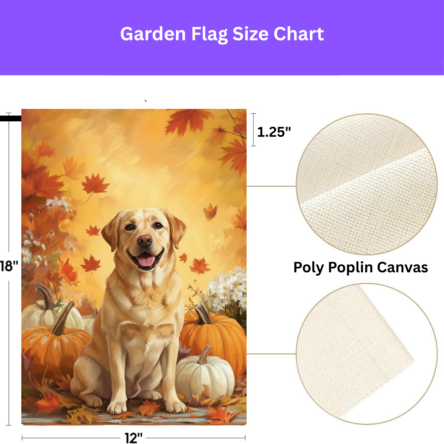 Yellow Labrador Retriever and Pumpkins Fall Garden Flag - porch decor - Dragonfire Gardens