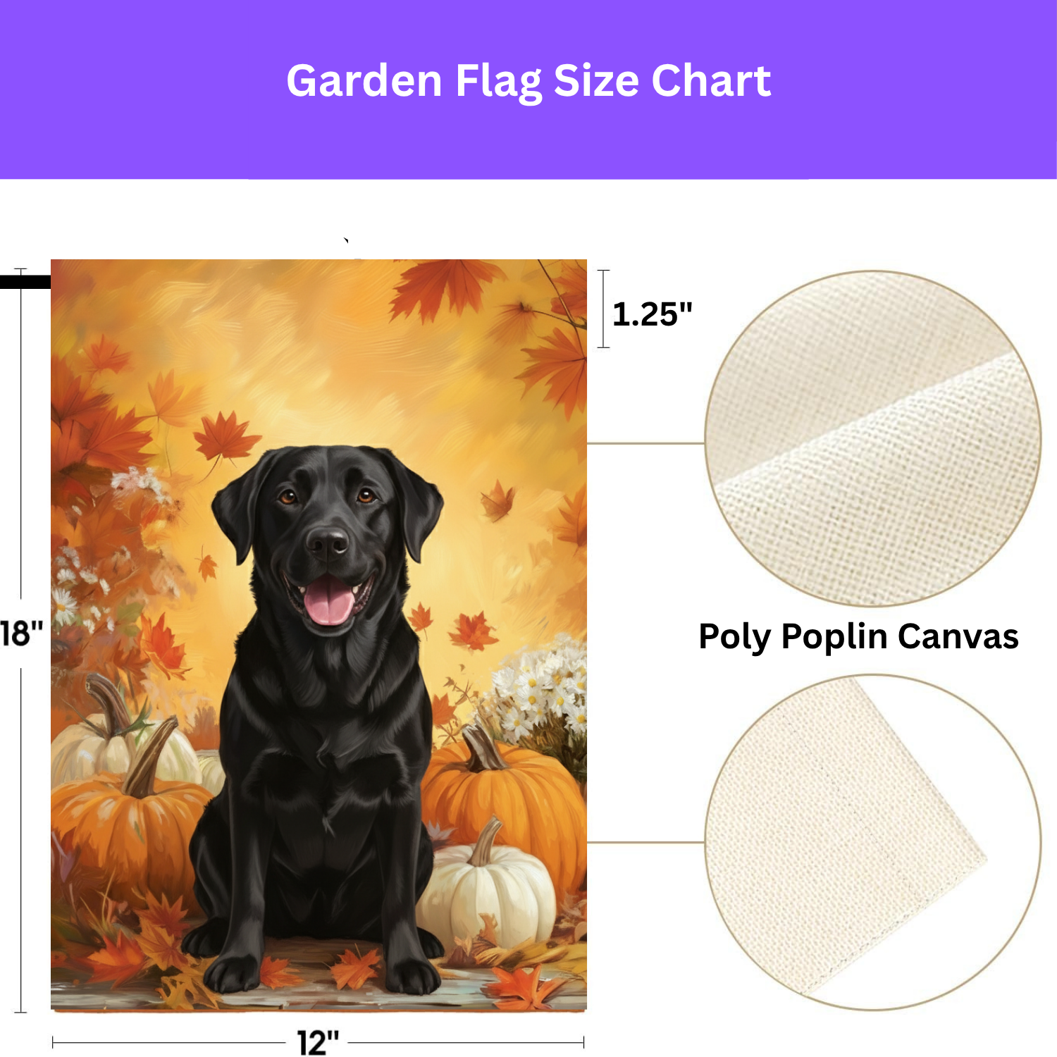 Black Labrador Retriever and Pumpkins Fall Garden Flag - porch decor - Dragonfire Gardens