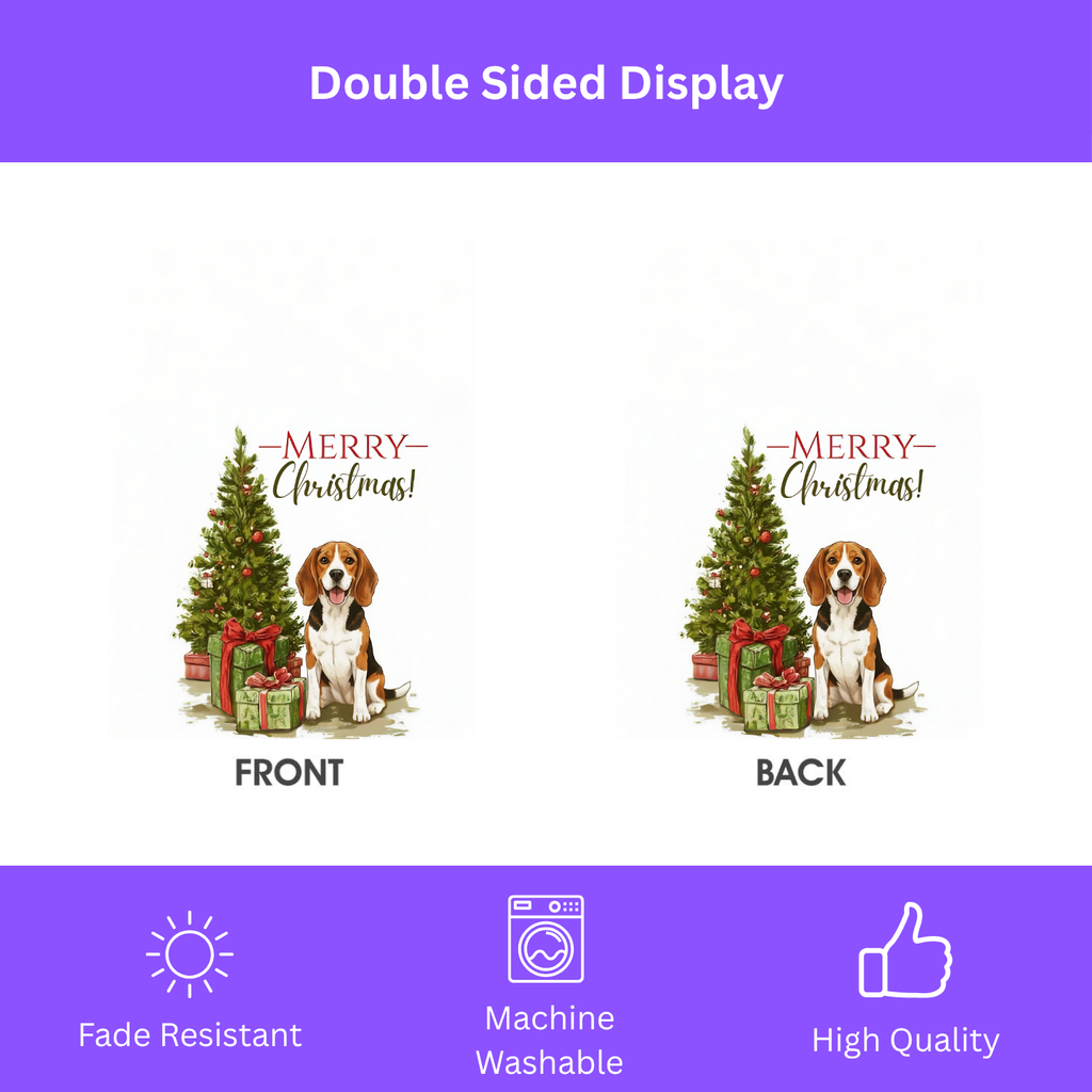 Beagle and Presents Christmas Garden Flag