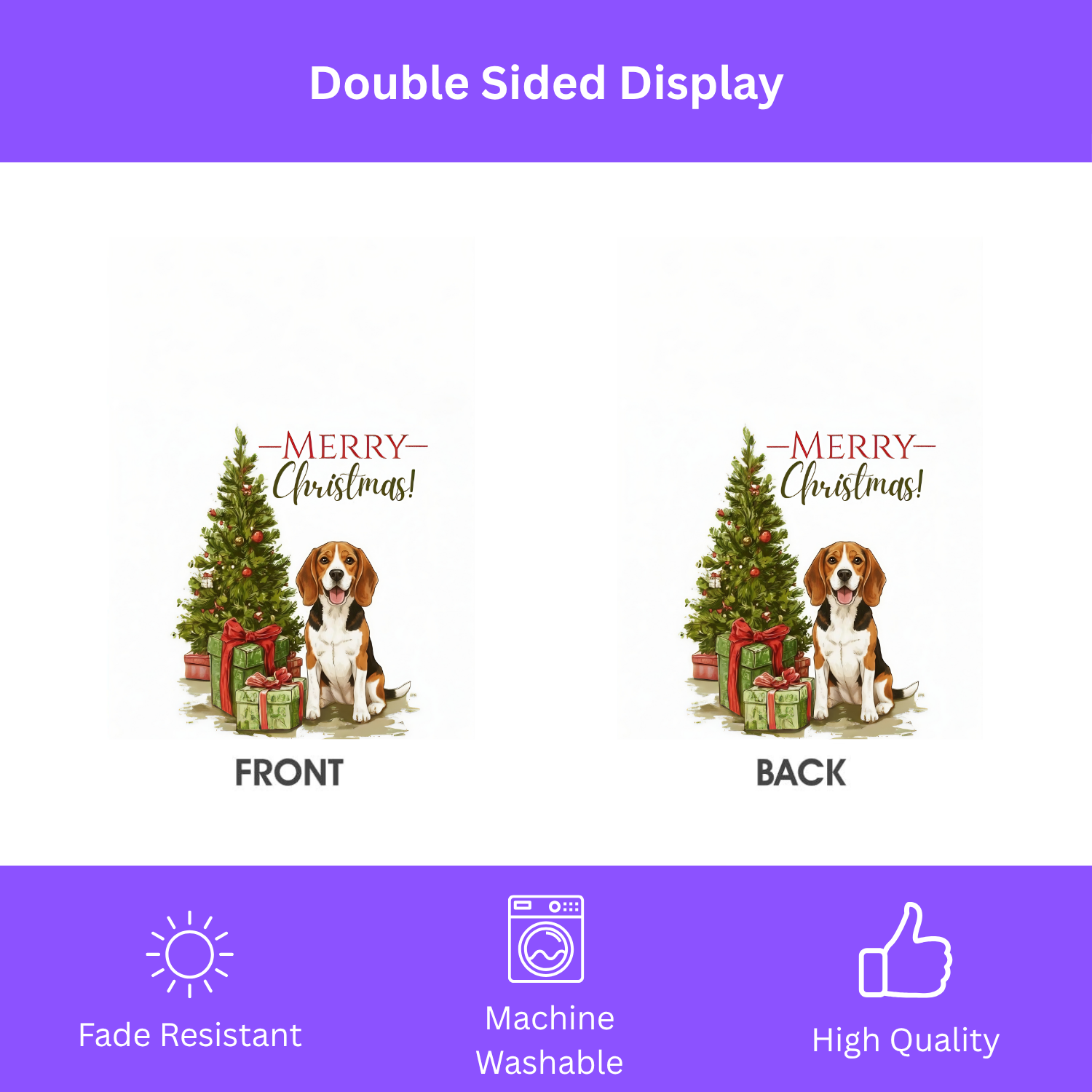Beagle and Presents Christmas Garden Flag