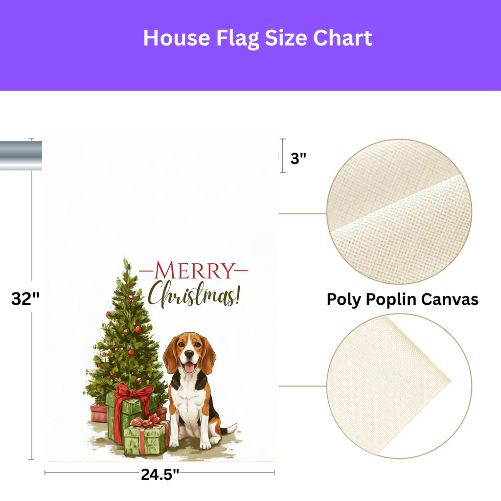 Beagle and Presents Christmas Garden Flag