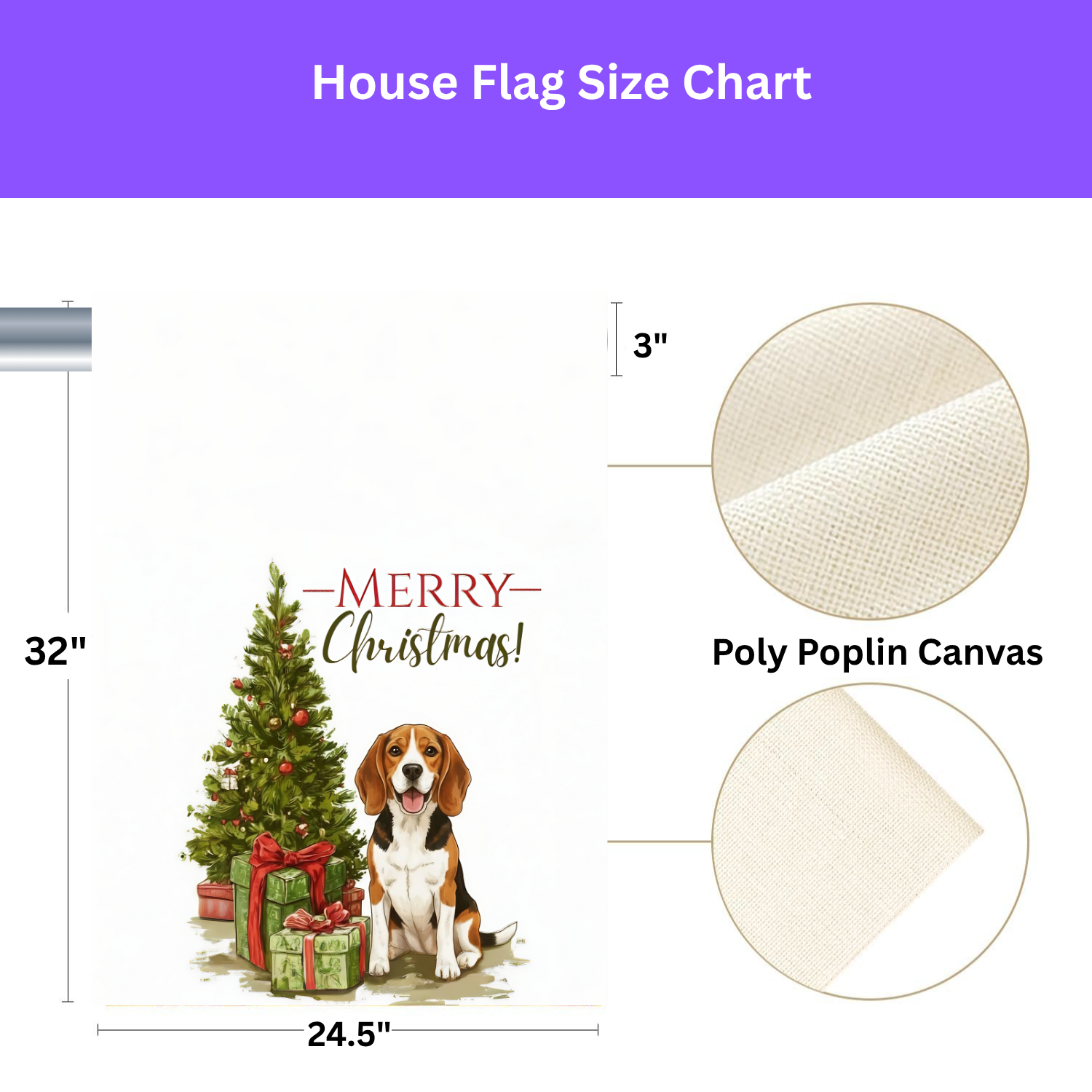 Beagle and Presents Christmas Garden Flag