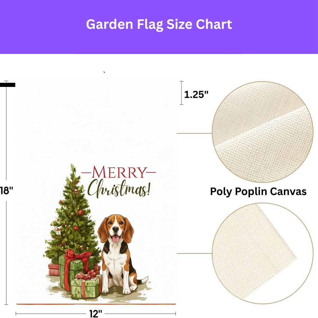 Beagle and Presents Christmas Garden Flag