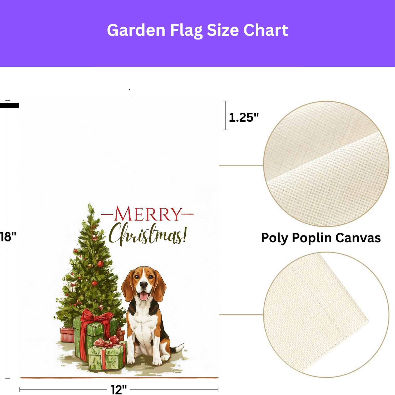 Beagle and Presents Christmas Garden Flag