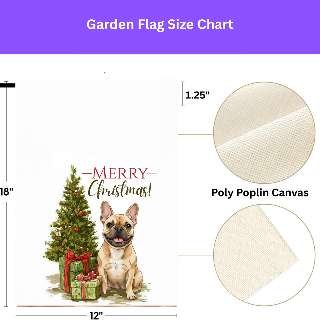French Bulldog and Presents Christmas Garden Flag - porch decor - Dragonfire Gardens