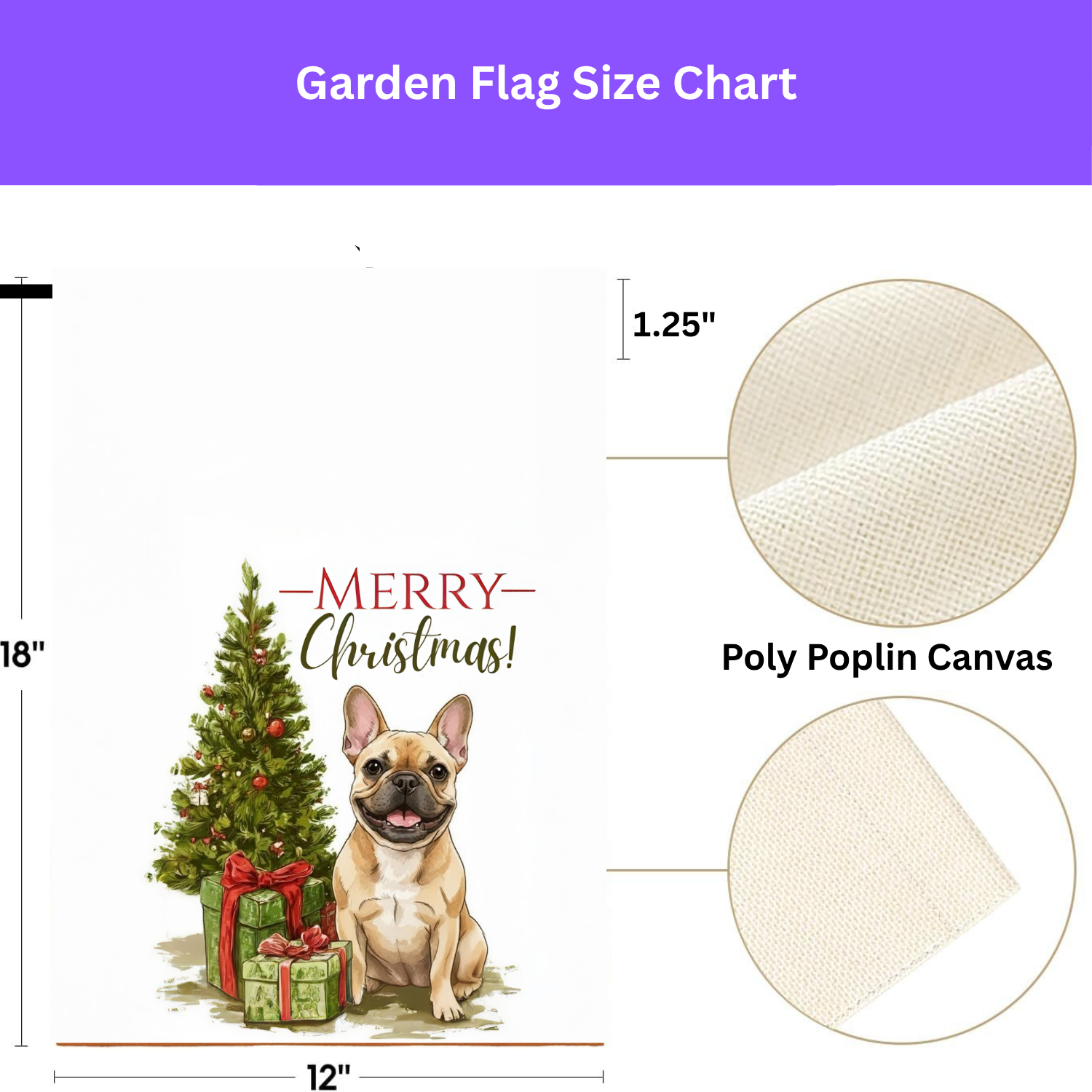 French Bulldog and Presents Christmas Garden Flag - porch decor - Dragonfire Gardens