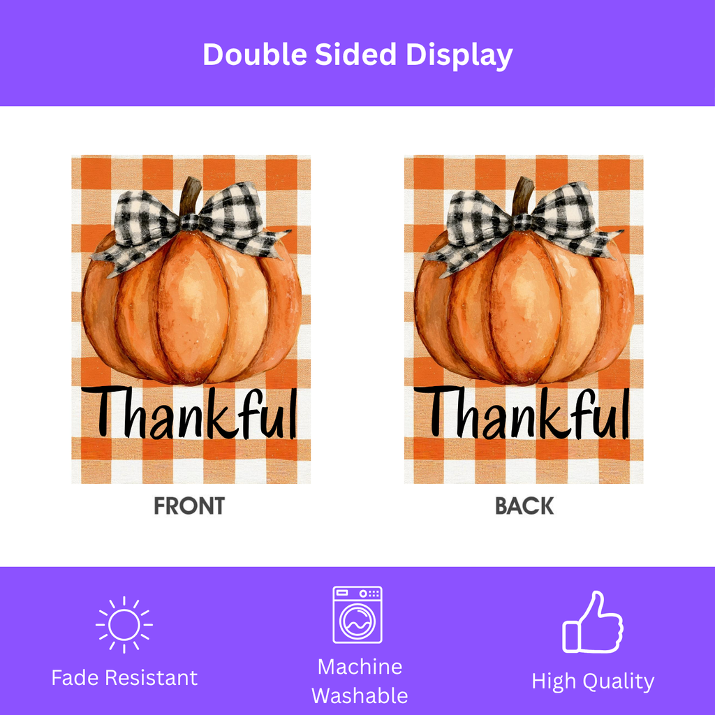 Thankful Pumpkin Garden Flag