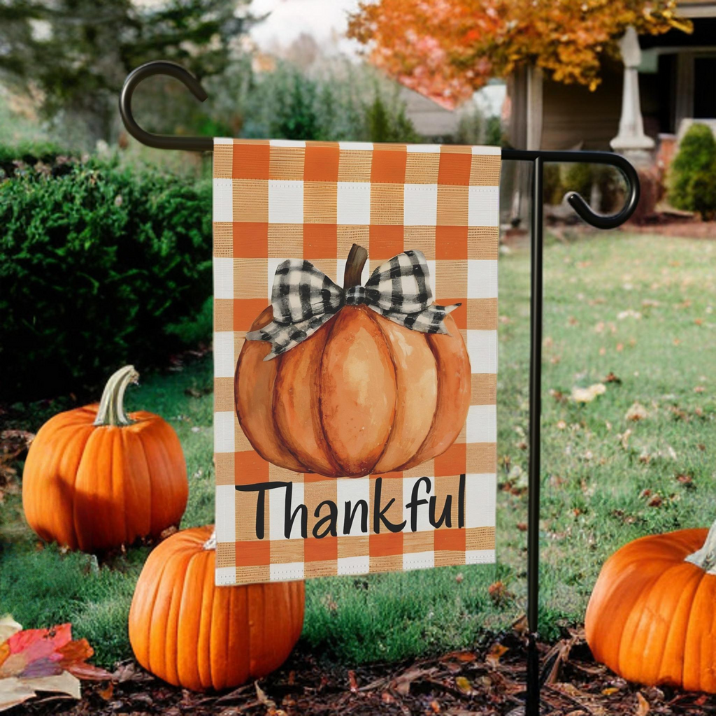Thankful Pumpkin Garden Flag