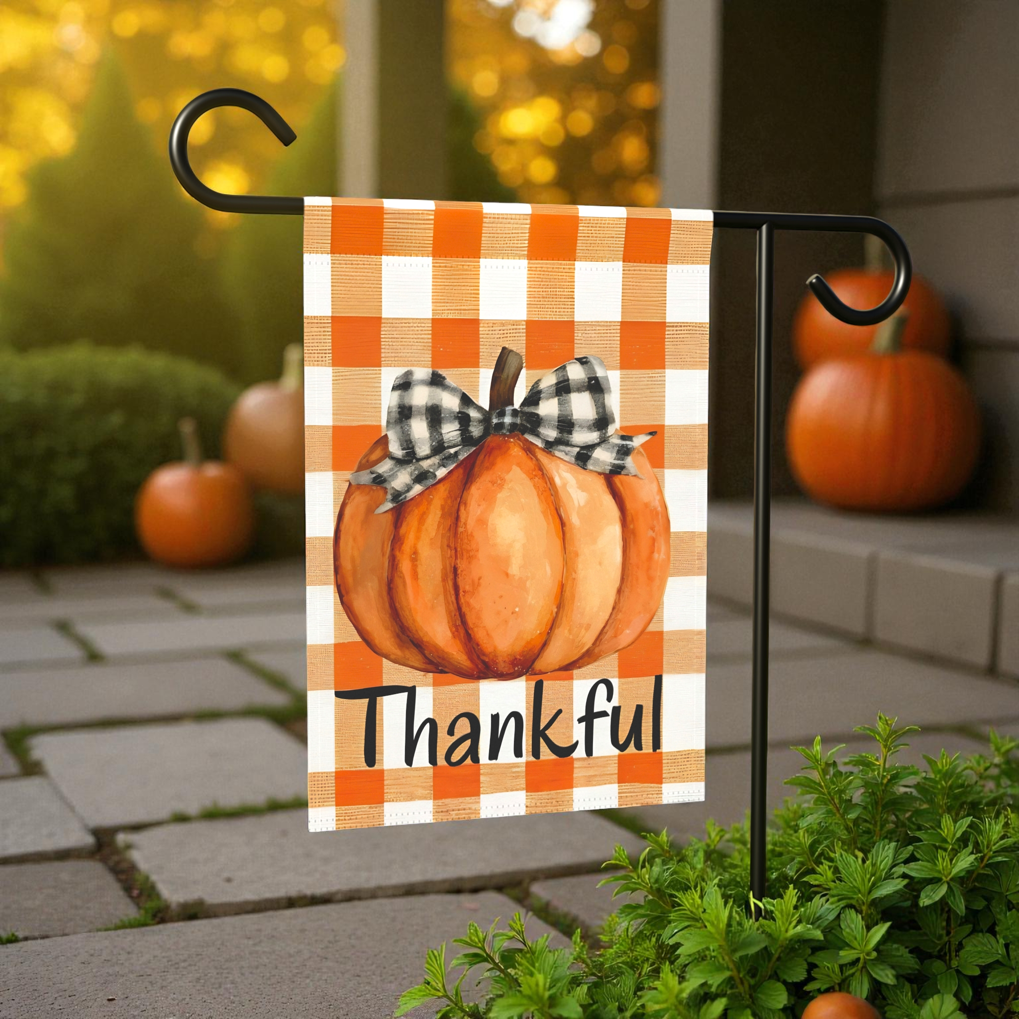 Thankful Pumpkin Garden Flag
