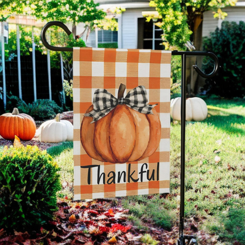 Thankful Pumpkin Garden Flag