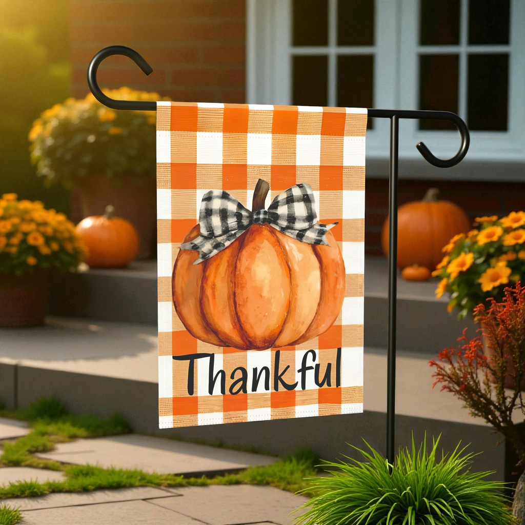 Thankful Pumpkin Garden Flag