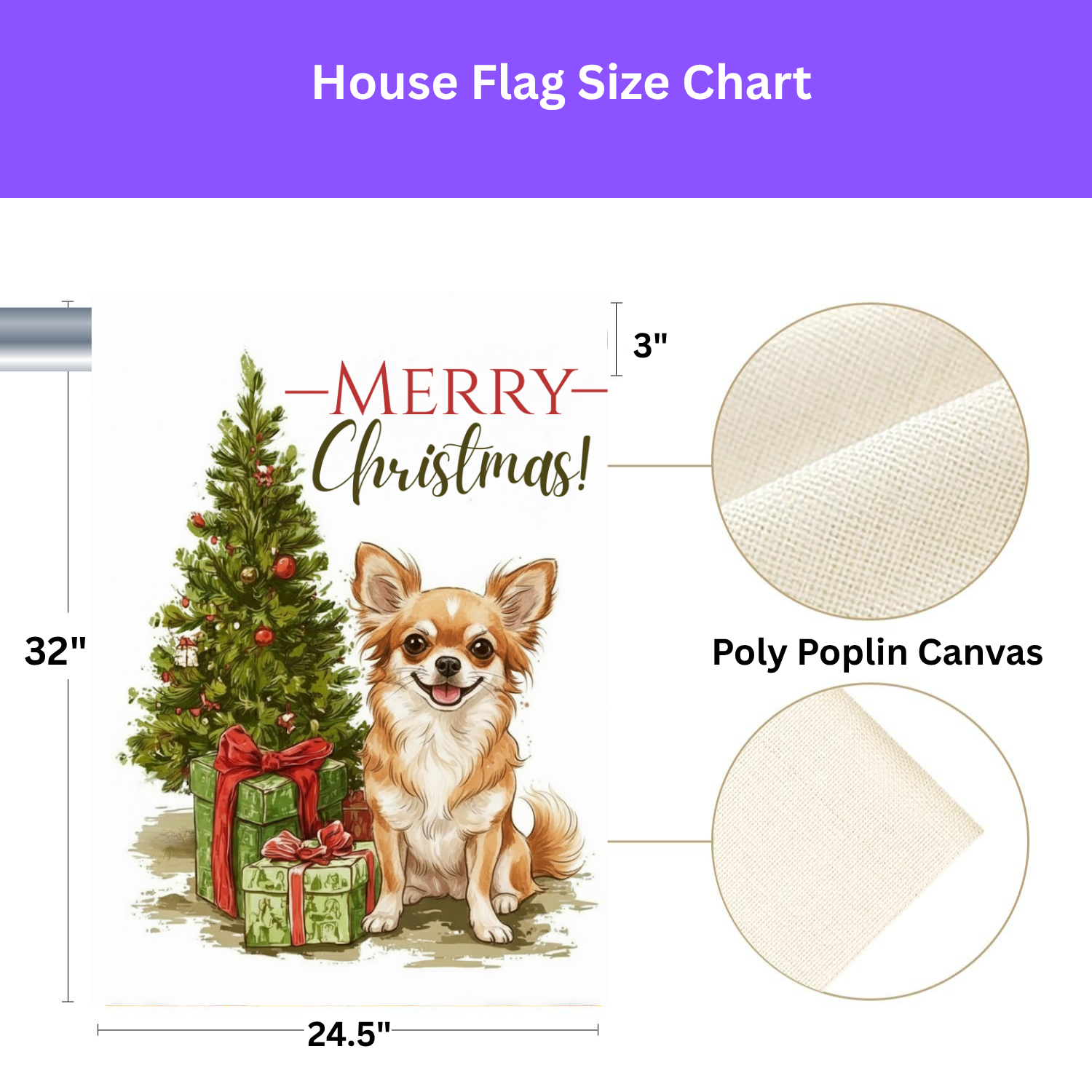 Chihuahua and Present Christmas Garden Flag - porch decor - Dragonfire Gardens