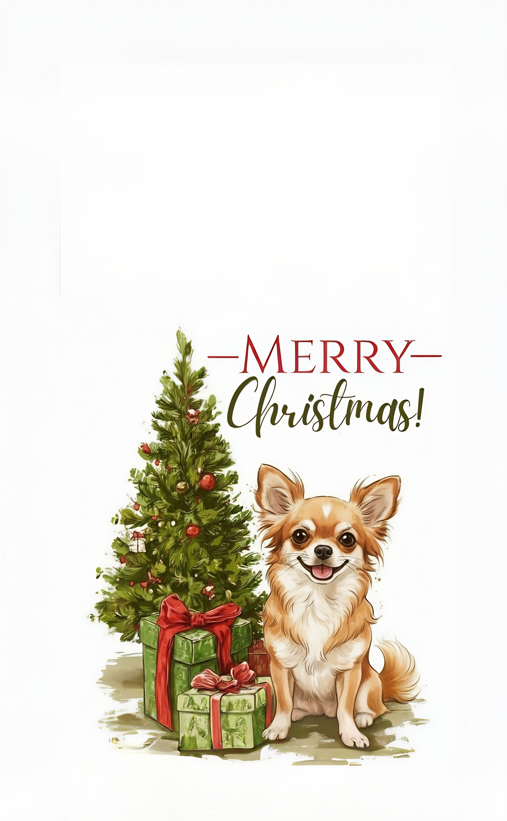 Chihuahua and Present Christmas Garden Flag - outdoor display - Dragonfire Gardens