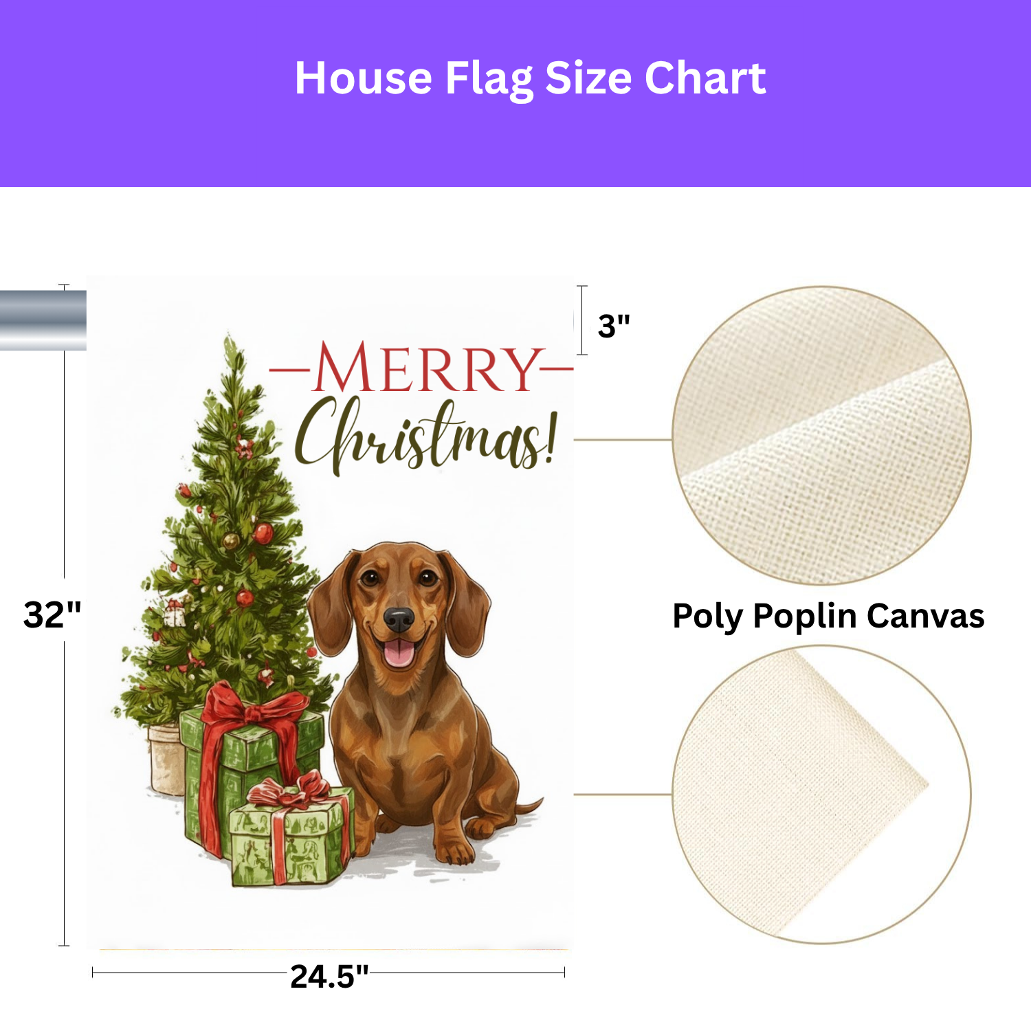 Dachshund and Present Christmas Garden Flag - porch decor - Dragonfire Gardens