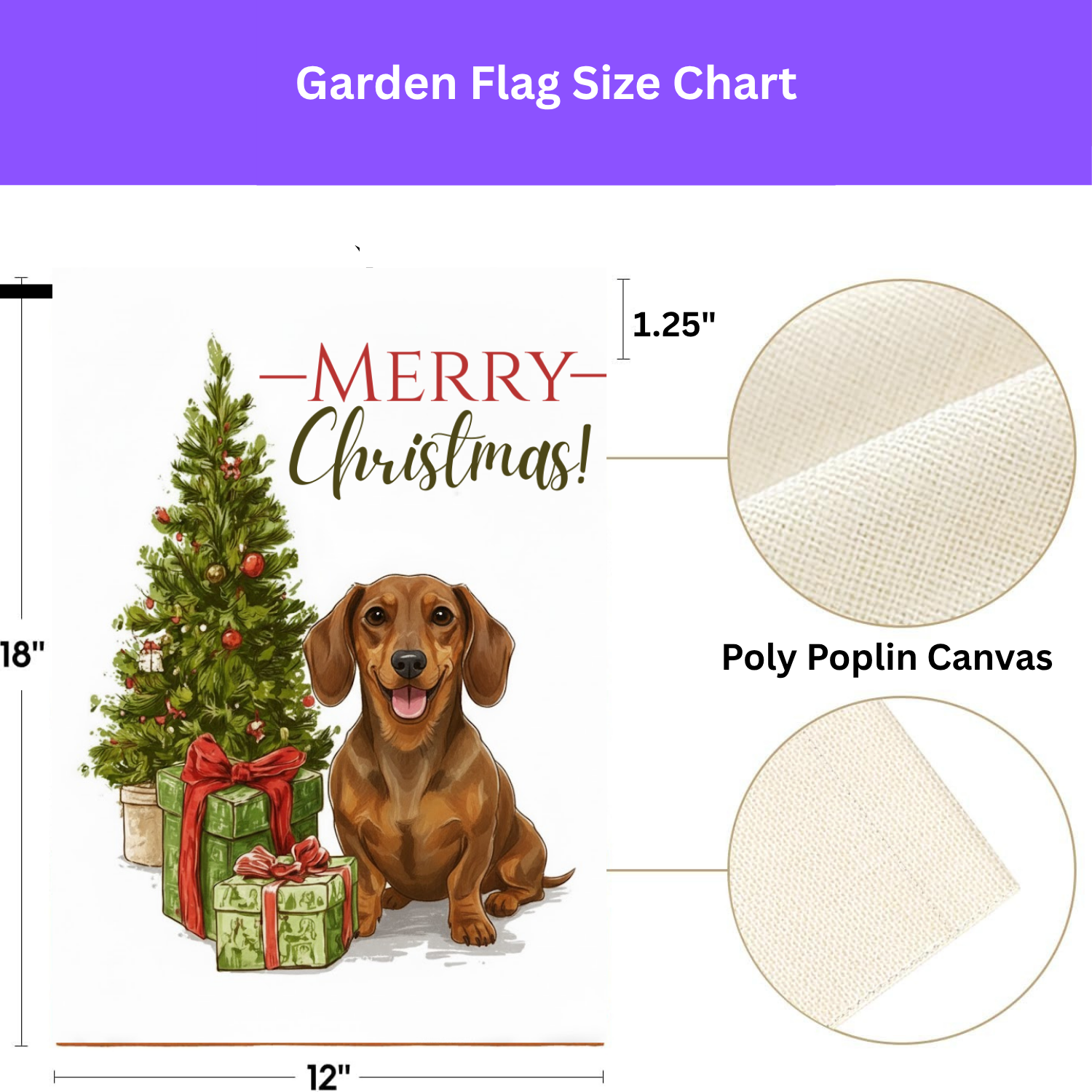 Dachshund and Present Christmas Garden Flag - yard display - Dragonfire Gardens