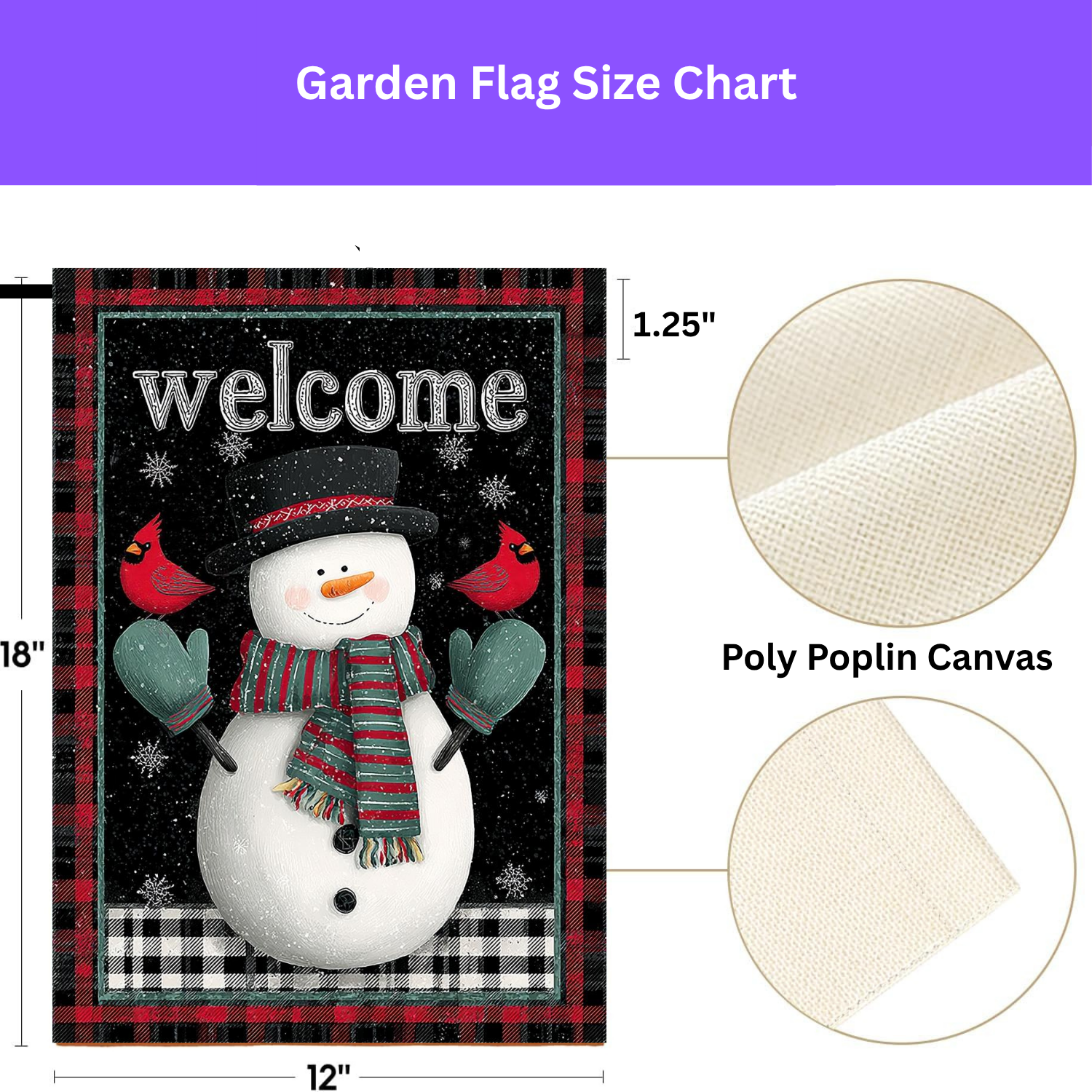 Green Mitten Welcome Snowman Garden Flag - porch decor - Dragonfire Gardens