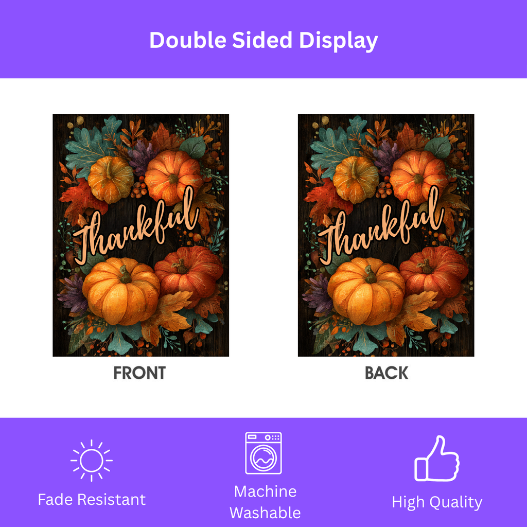 Thankful Pumpkin Fall Garden Flag