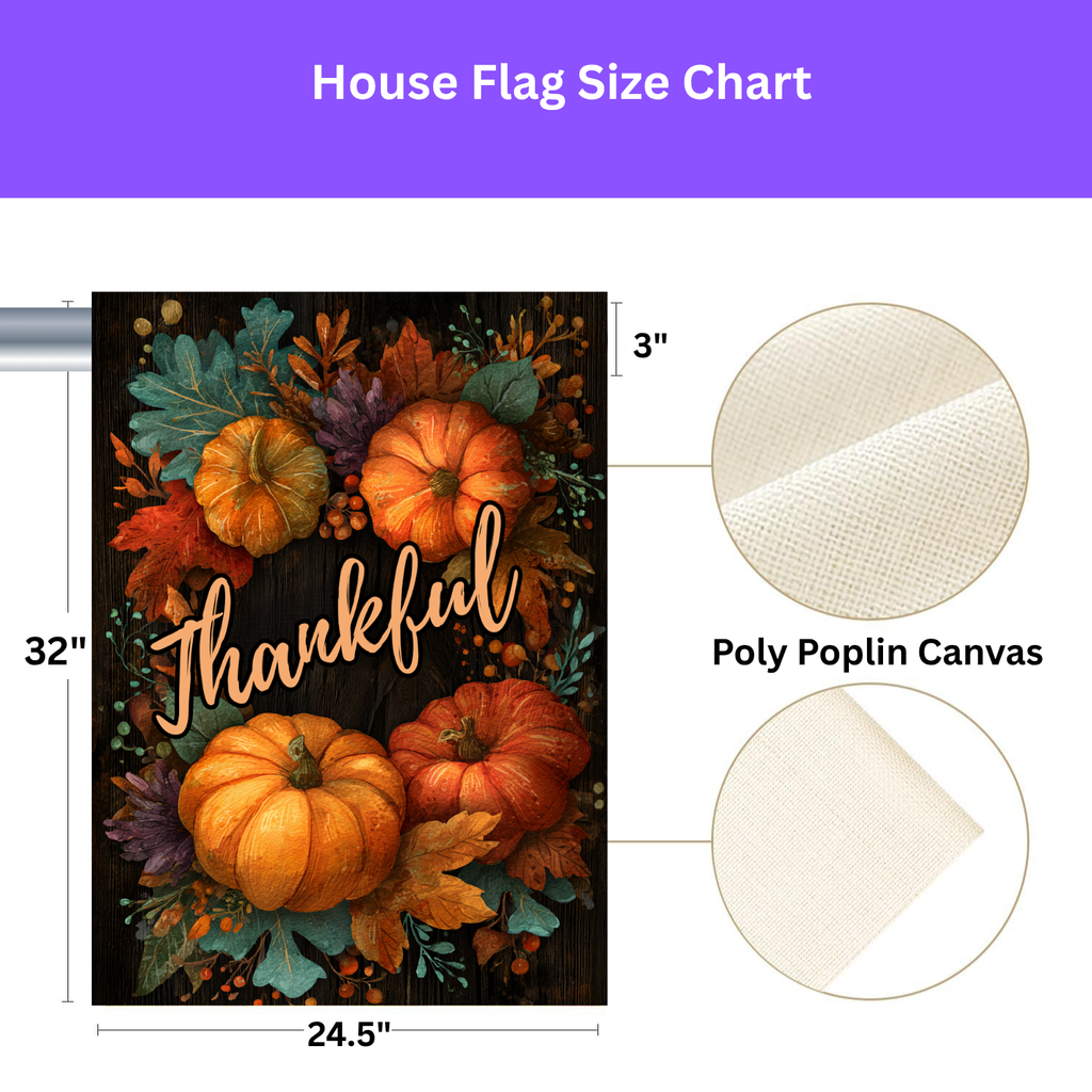 Thankful Pumpkin Fall Garden Flag