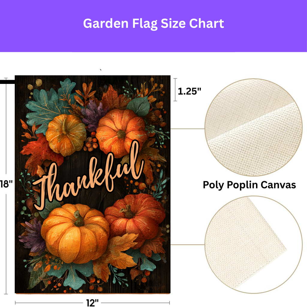 Thankful Pumpkin Fall Garden Flag