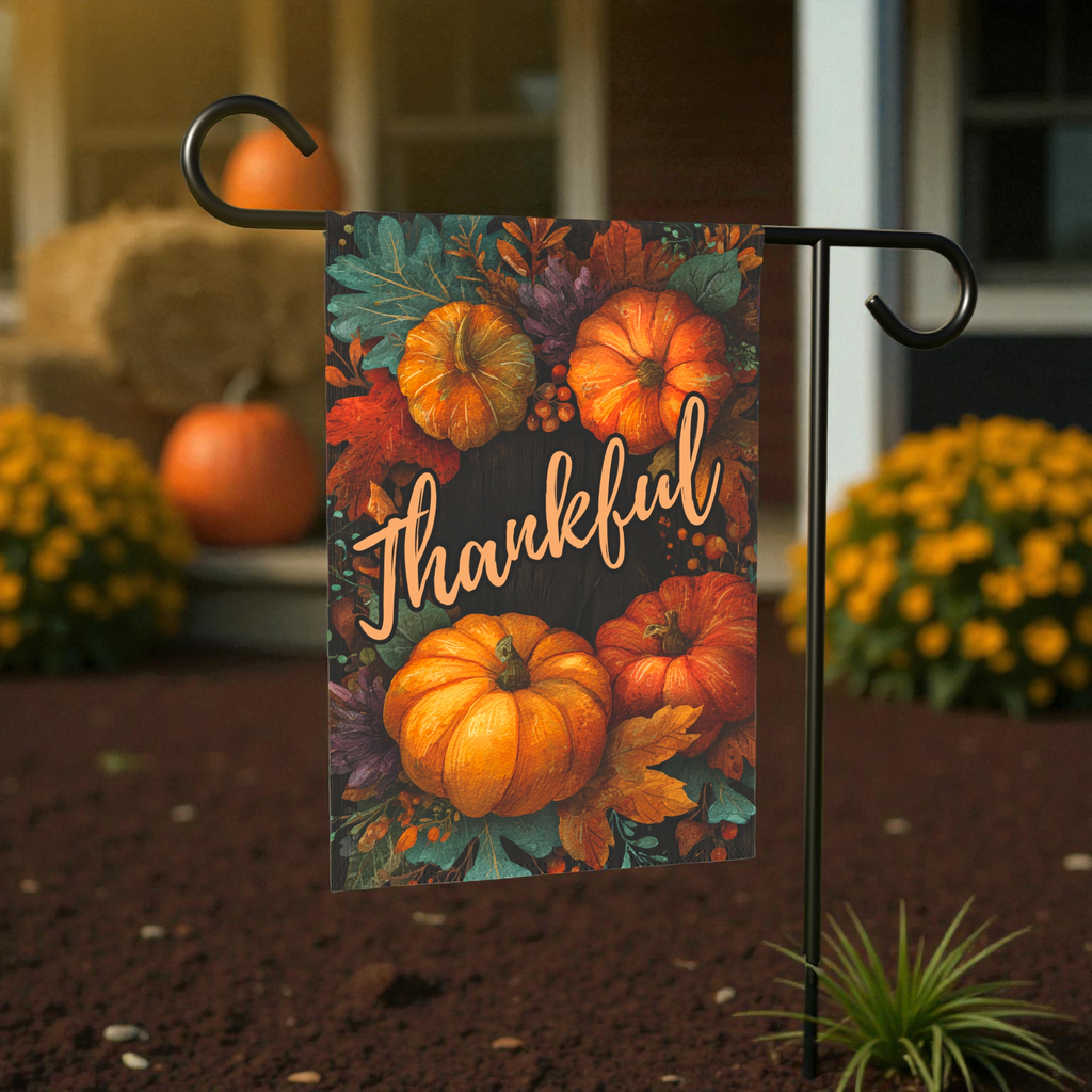 Thankful Pumpkin Fall Garden Flag