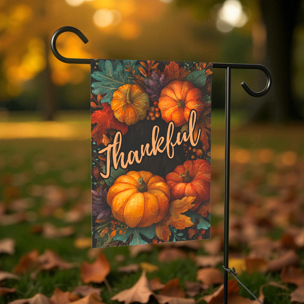 Thankful Pumpkin Fall Garden Flag