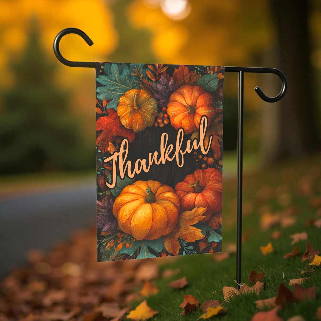 Thankful Pumpkin Fall Garden Flag