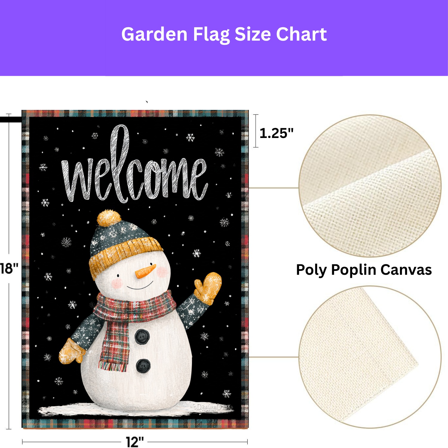 Yellow Mitten Welcome Snowman Garden Flag - porch decor - Dragonfire Gardens